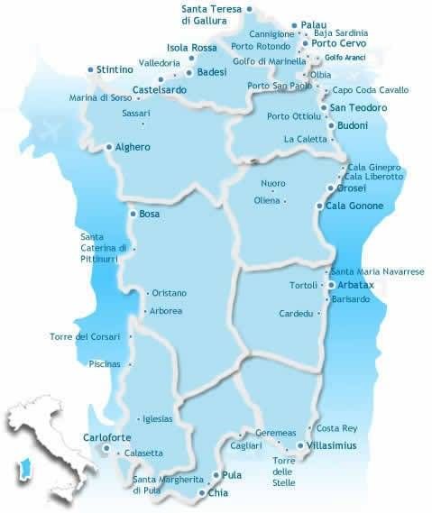Mappa della Sardegna